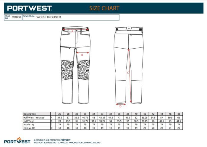 CD886 Portwest WX2 Stretch - Επαγγελματικό Παντελόνι Εργασίας με Άνεση και Αντοχή - Image 7