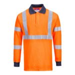 FR76 Portwest - Modaflame Knit HVO Αντιπυρικό Polo Μακρυμάνικο Υψηλής Ορατότητας