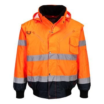 Μπουφάν Χρωματικής Αντίθεσης Hi-Vis Bomber 3-σε-1 Portwest C465