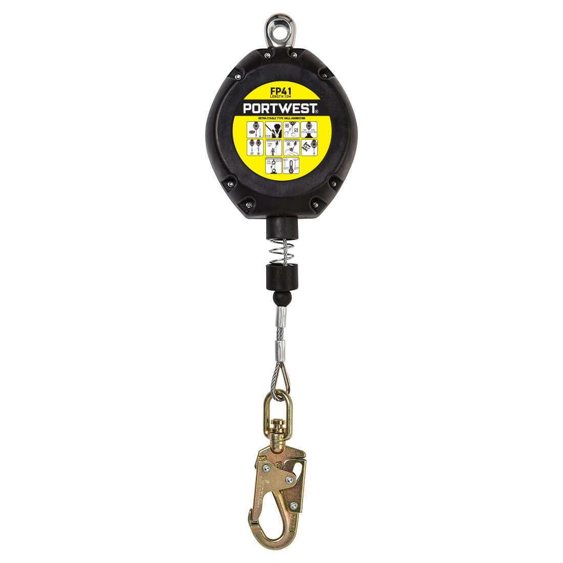 Μπλοκ Σύλληψης Πτώσης που Μαζεύεται 10m Portwest FP41 – Black, R
